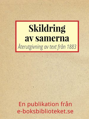 cover image of Skildring av samerna